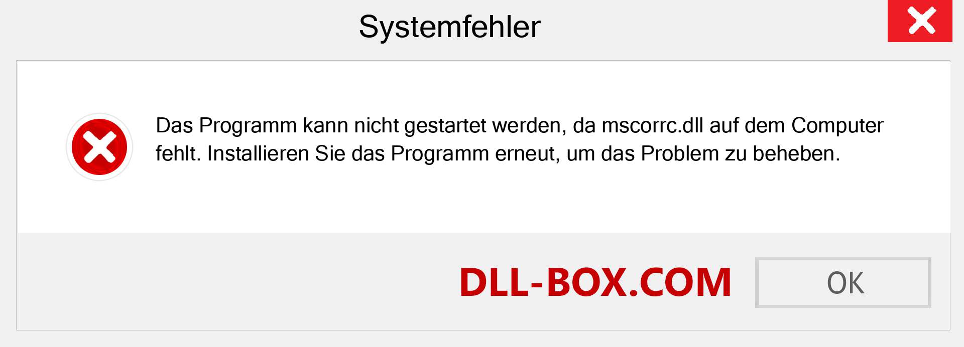 mscorrc.dll-Datei fehlt?. Download für Windows 7, 8, 10 - Fix mscorrc dll Missing Error unter Windows, Fotos, Bildern